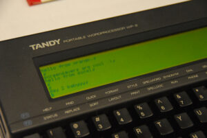 word processor with typed text